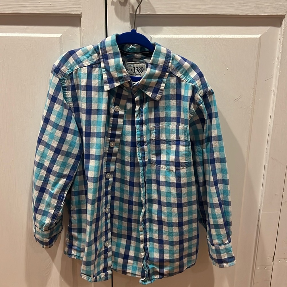 children’s place boys 4T button up plaid shirt